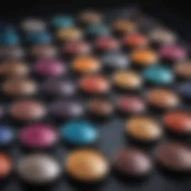 Vibrant eyeshadow palette showcasing a range of colors.