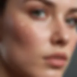 Detailed view of acne types on skin