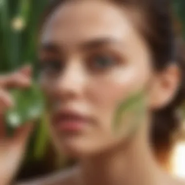 Hydrating Benefits of Aloe Vera Gel on Skin Aloe vera gel applied on skin for hydration