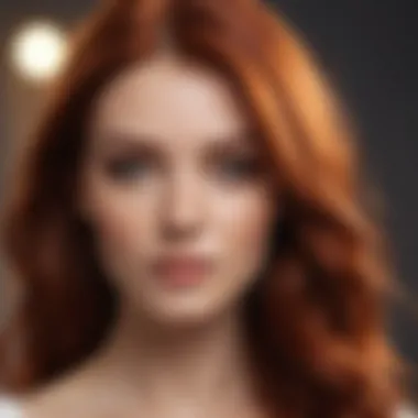 Vibrant auburn hair displayed elegantly
