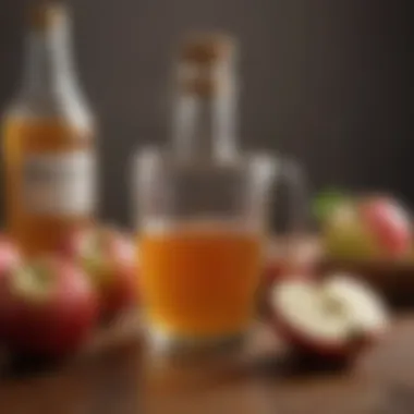 Refreshing Apple Cider Vinegar Drink A refreshing glass of apple cider vinegar drink with fresh apples