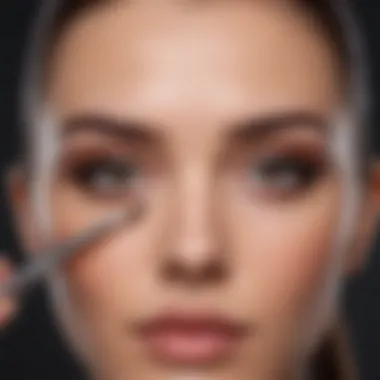 Applying Wet n Wild Brow Gel with precision brush