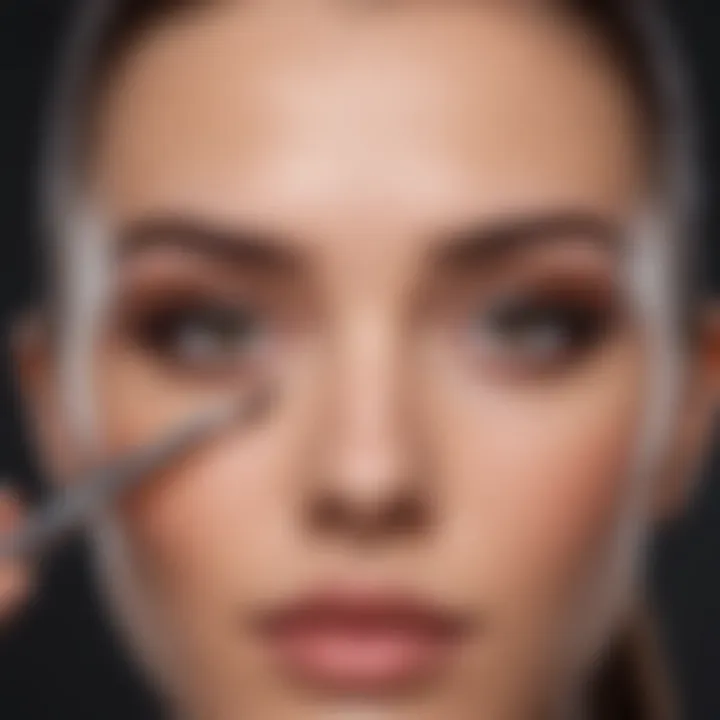 Applying Wet n Wild Brow Gel with precision brush