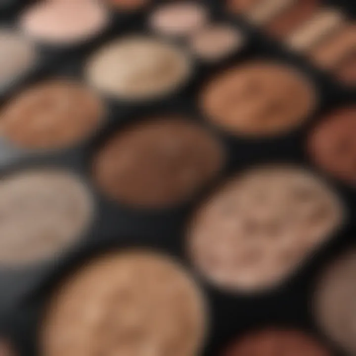 Close-up of the texture and formulation of the eyeshadow in the palette