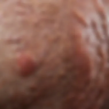 Close-up of skin texture showing dry aging signs