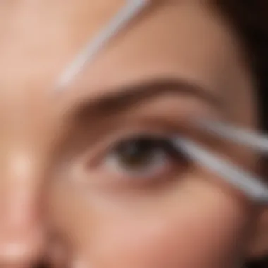 Visual guide showcasing proper application of eyelid lift tape