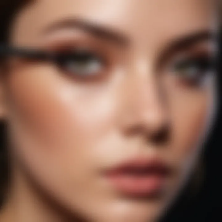 Demonstration of a precise application technique using a gel eyeliner pencil.