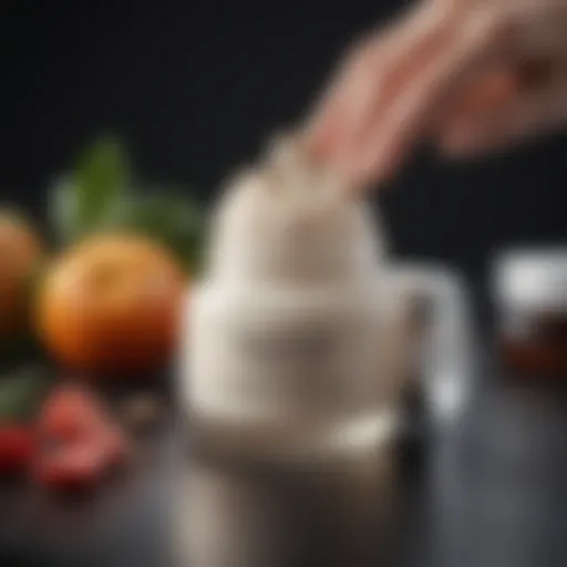 A close-up view of a luxurious hand cream jar surrounded by natural ingredients.