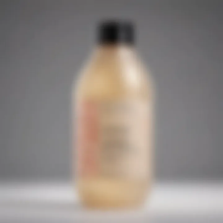 Close-up of a shampoo bottle with a focus on its sulfate-free label and hydration promise.