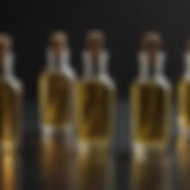 Natural Carrier Oils for Rejuvenation Close-up of natural carrier oils in elegant glass bottles