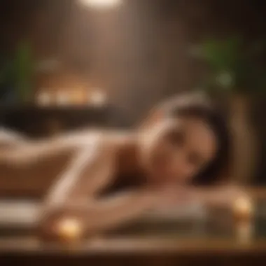 Tranquility in Spa Massage A tranquil spa environment showcasing oil applications
