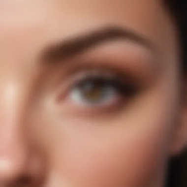 Close-up of semi-permanent eyelashes showcasing their natural look