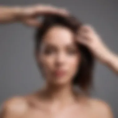 Application of Chi Heat Protectant A person applying Chi heat protectant to their hair