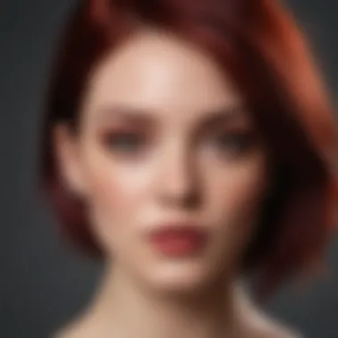 Individual with deep skin tone and cool undertones displaying a bold burgundy red hair color