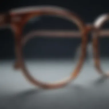 Close-up of eyewear materials and textures