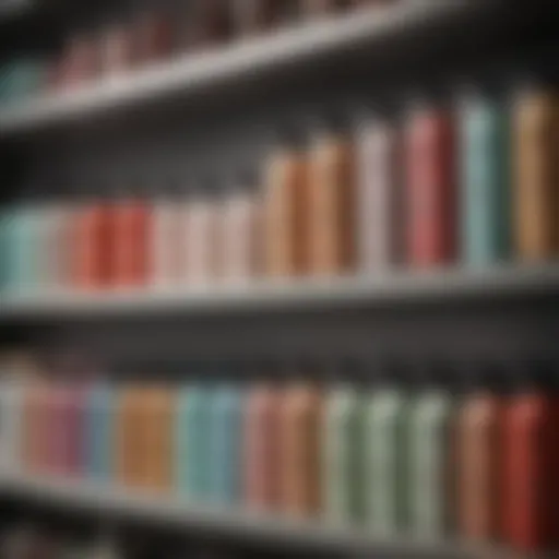 A selection of clarifying shampoos displayed on a shelf.