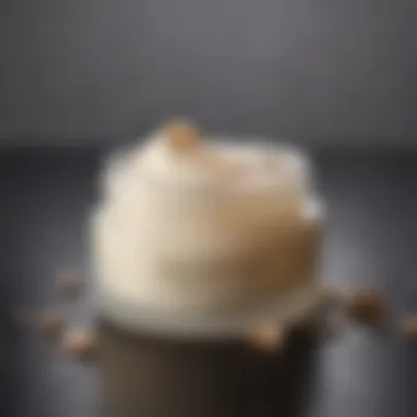 Close-up of a cleansing balm revealing its smooth and creamy texture
