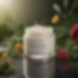 A luxurious cleansing balm in a glass jar surrounded by botanical ingredients