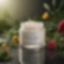 A luxurious cleansing balm in a glass jar surrounded by botanical ingredients