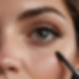 Close-up of clear lengthening mascara wand