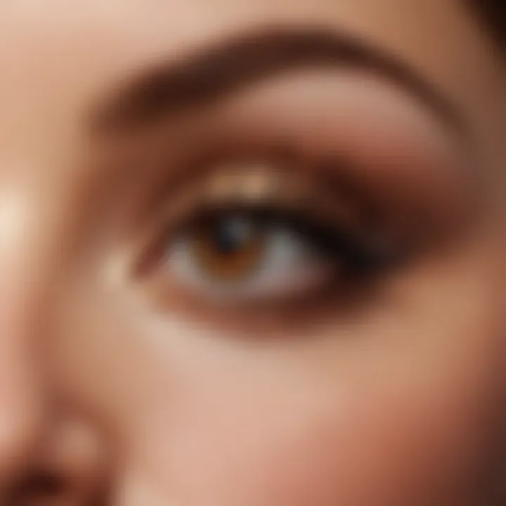 Close-up of mesmerizing brown sparkle eyeliner look