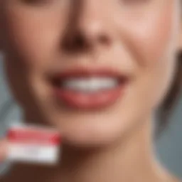 Close-up of Colgate Sensitive Whitening Strips showcasing the product design and features