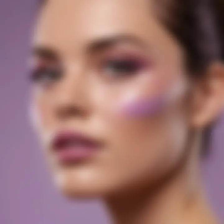 Selection of various color-correcting products with a focus on purple face primer.