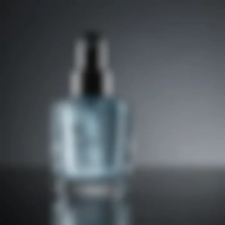 Close-up of a hydrating serum bottle