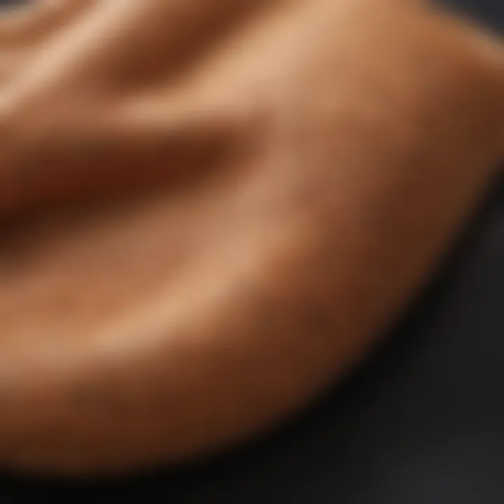 Close-up of the texture and material of back self tanner mitts