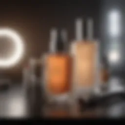 Collection of essential cosmetic items displayed elegantly