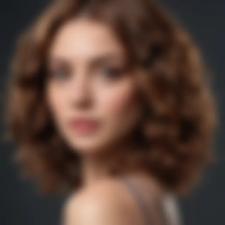 Before and after comparison of wavy hair styling