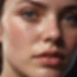 Close-up of severe acne on skin