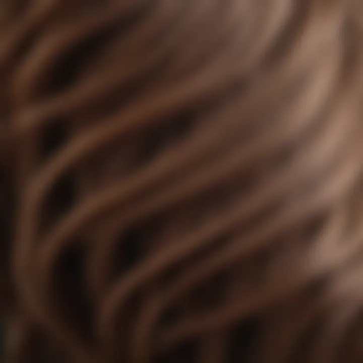 Close-up of hair strand showcasing volume and texture