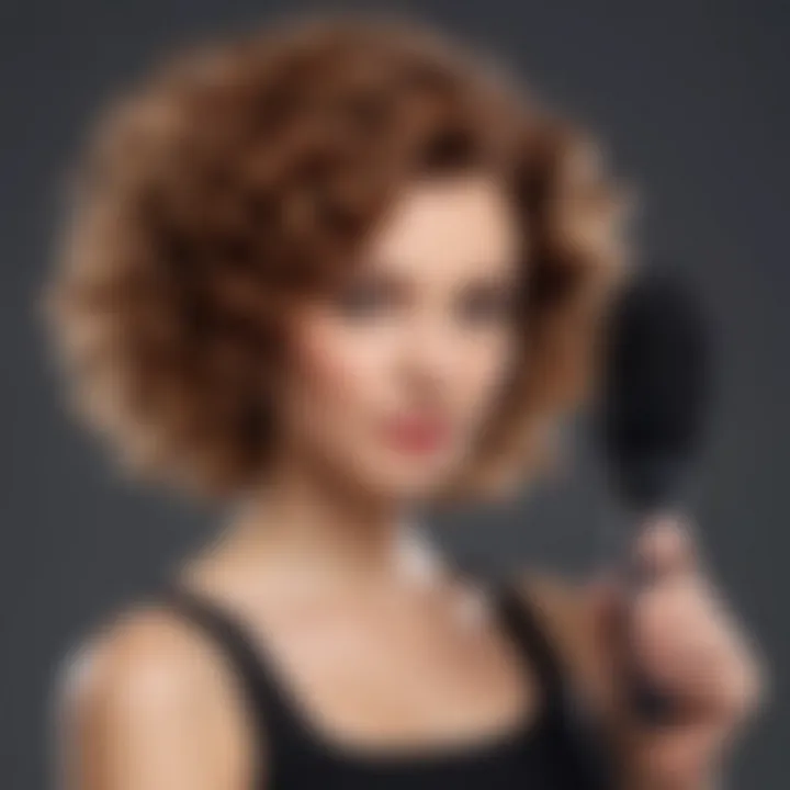 Model using the Conair Infiniti Pro Curl Brush to style hair