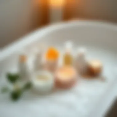 Soothing Bath Products for Ultimate Relaxation Soothing bath products arranged elegantly