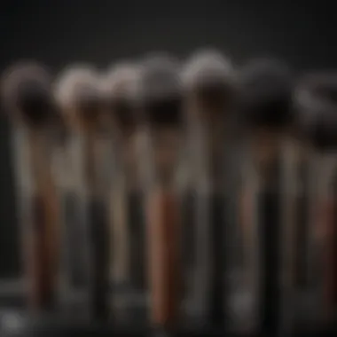 A detailed view of properly cleaned brushes drying on a stylish rack.