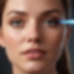 Dermatologist performing laser treatment on acne scars