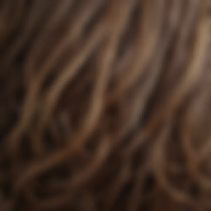 Close-up of hair strands showcasing different textures