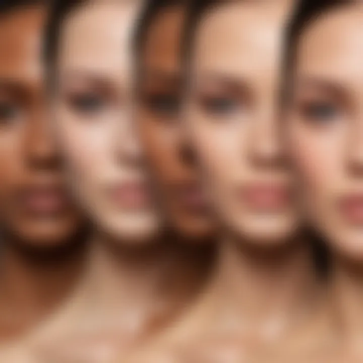 Diagram of different skin tones and undertones