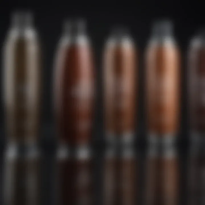 Different hair types displayed with products