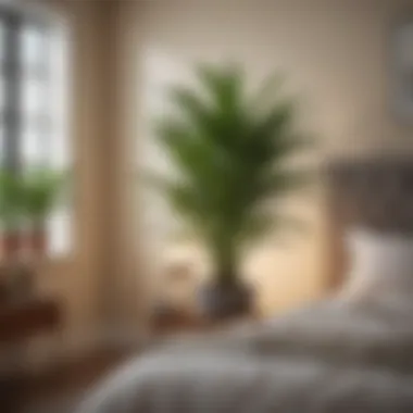 Dramatic Dracaena plant in cozy bedroom corner