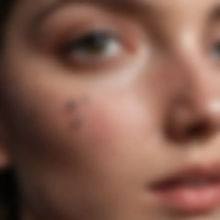 Close-up of a skin pore highlighting blackhead