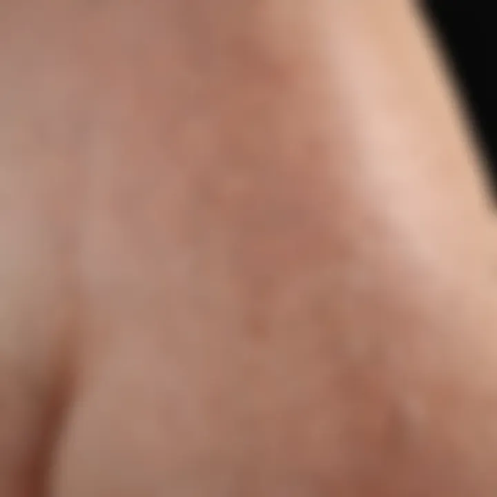 Close-up view of skin texture affected by keratosis pilaris