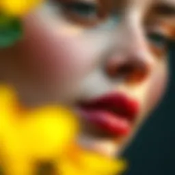 Close-up view of cheek pigmentation