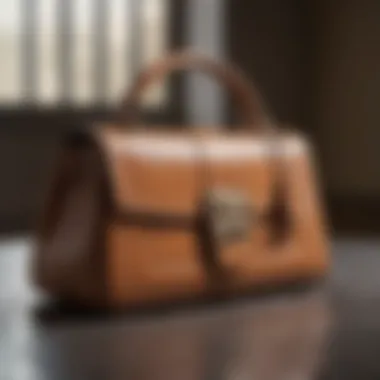 Sophistication Personified Luxurious Fendi leather handbag in a chic setting