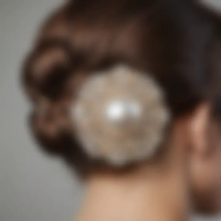 Vintage-inspired pearl adorned hair barrette