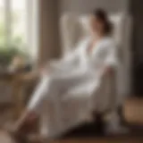 Elegant white company robe draped over a luxurious chair