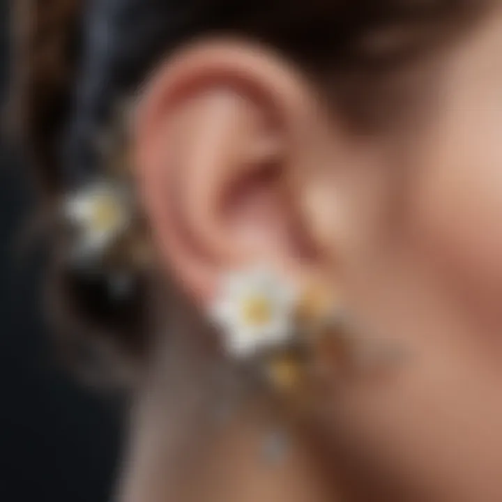 Intricate floral design ear gauge