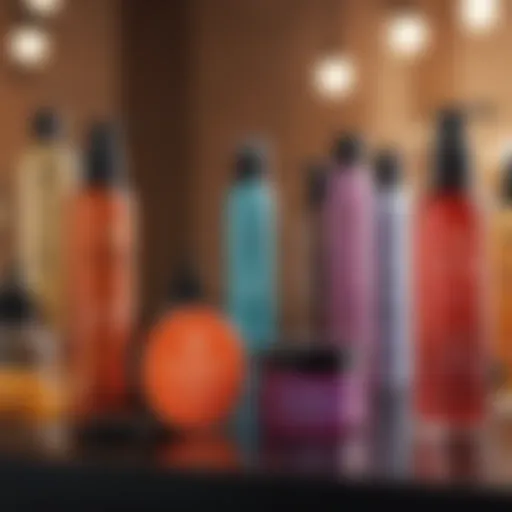 A vibrant array of curl-enhancing products displayed elegantly