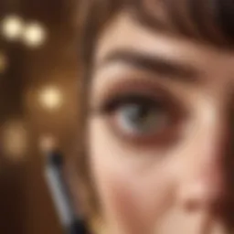 Clear eyelash mascara tube and brush in elegant setting